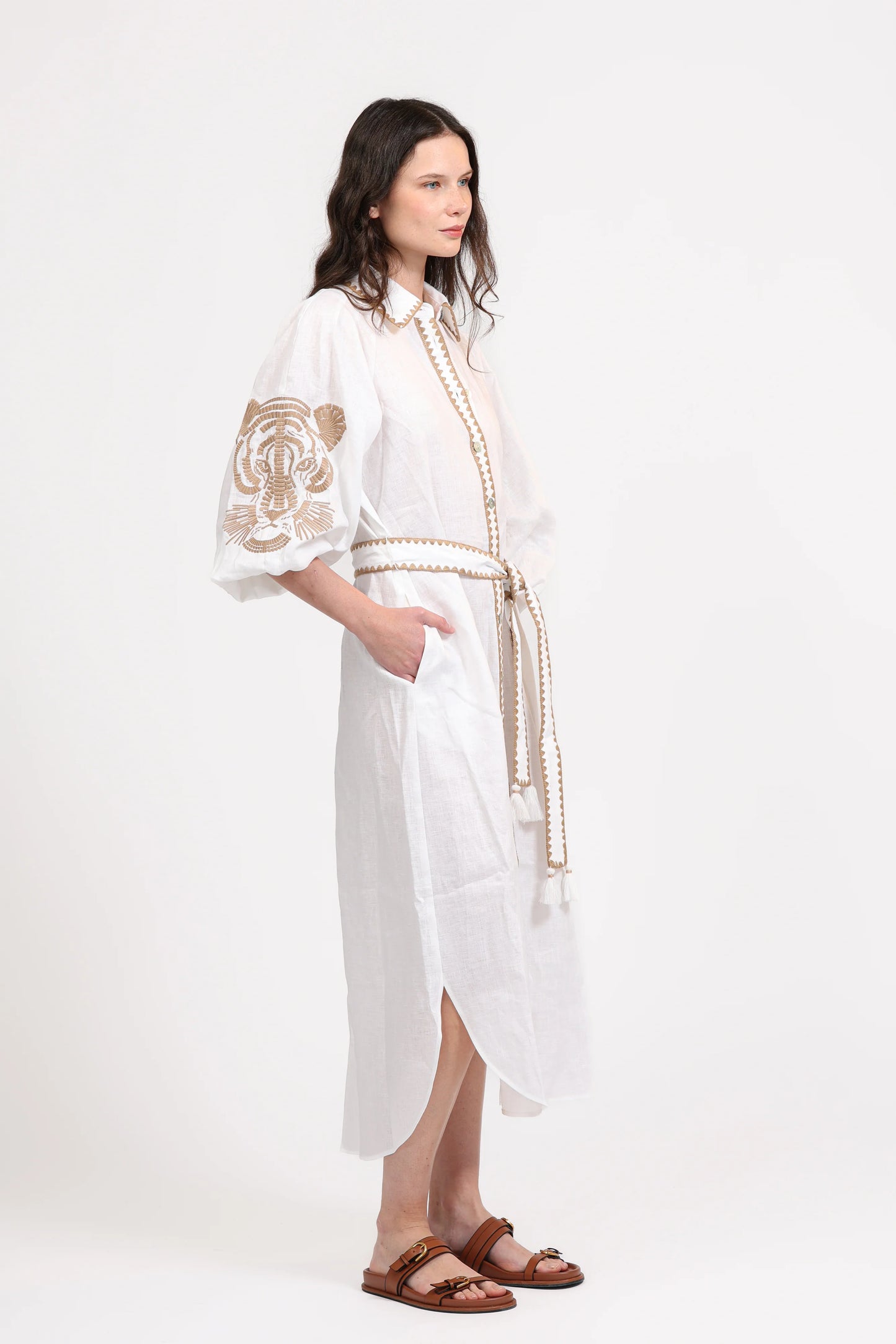 LINEN TUNIC MOSAICO EMBROIDERED