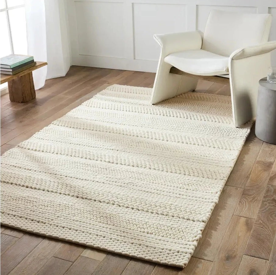 Lagom  Handwoven Rug- 100% Wool-Cloud Dancer