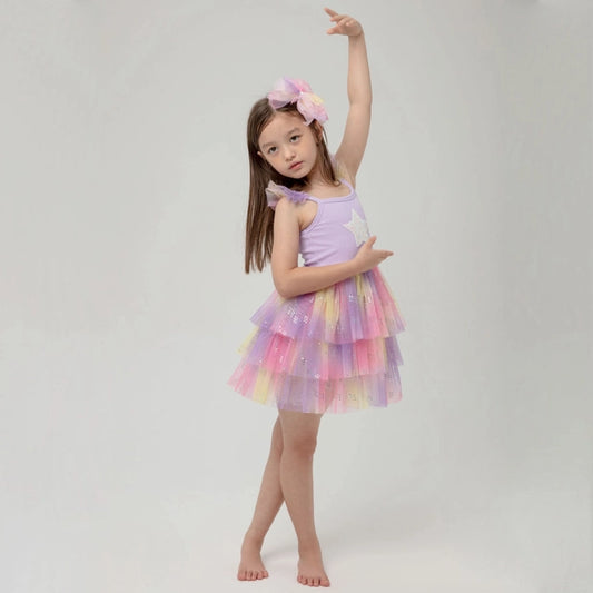 Mila Layered Tutu Dress- Purple