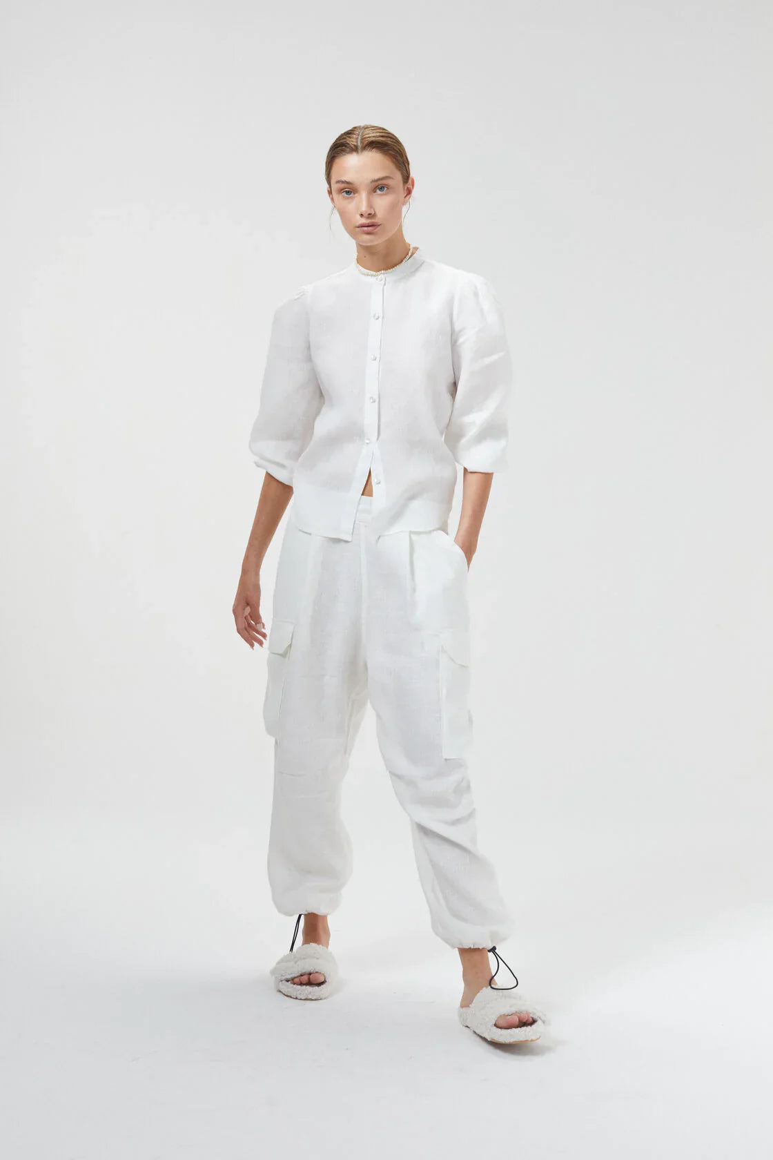 MEKNES LINEN SHIRT - OFF-WHITE