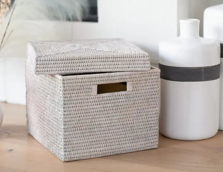 Rattan Storage Box with Lid - Letter File