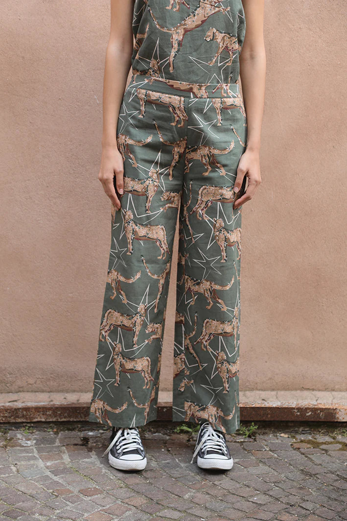 PANT LEOPARD STAR GREEN