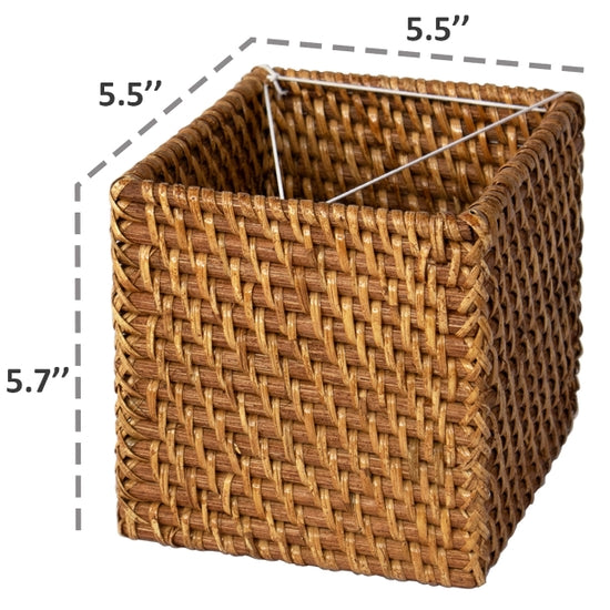 Rattan Square Tissue Box Holder.Rustic Tissue Paper Box