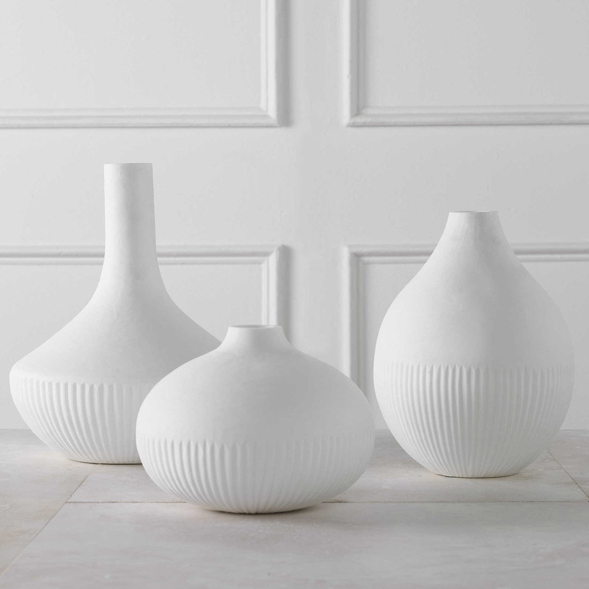 White Vases Set of 3