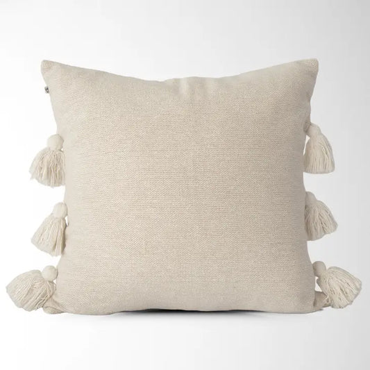 Coraline Textured Pillow with Side Tassels