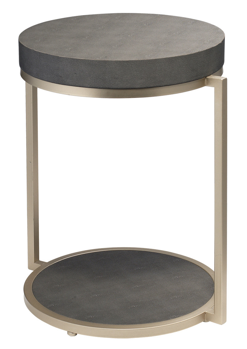 Round Side Table- Grey Faux