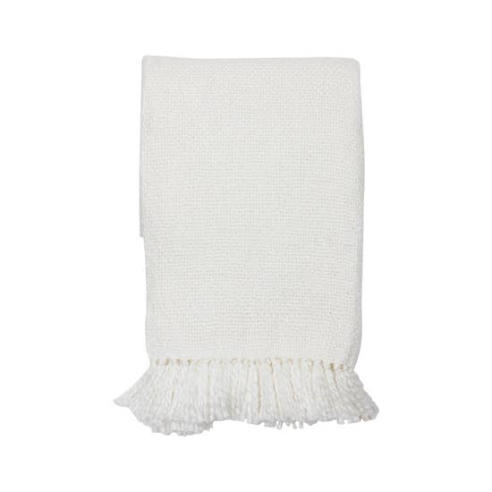 Hand Woven Maya Throw White