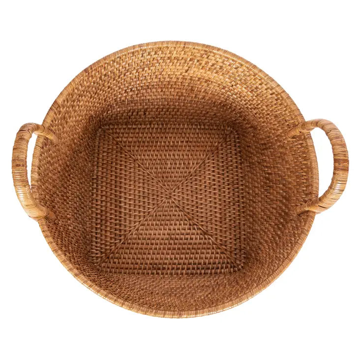 Saboga Home Round Basket with Hoop Handles