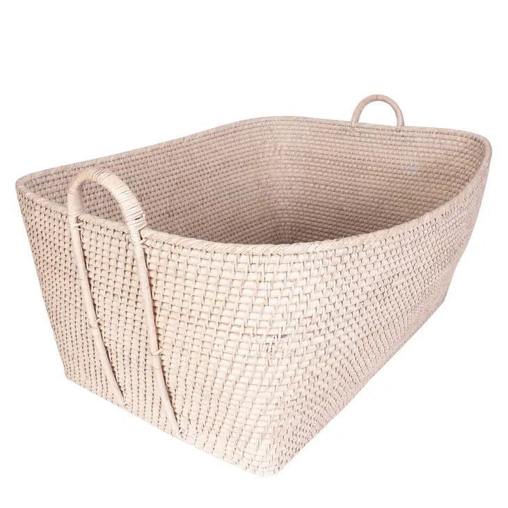 Rattan Basket with Hoop Handles