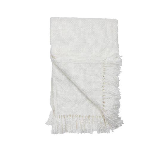 Hand Woven Maya Throw White