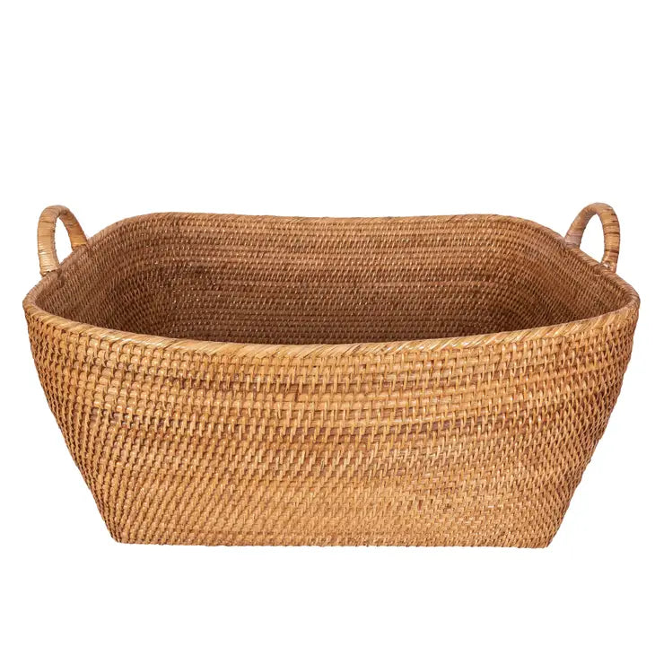 Rattan Basket with Hoop Handles