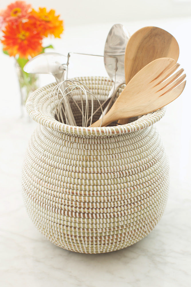 White Senegalese Kitchen Basket