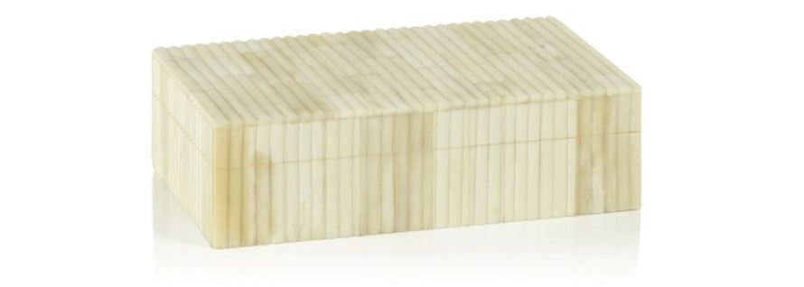 St. Ives Ribbed Bone Inlaid Box - Natural
