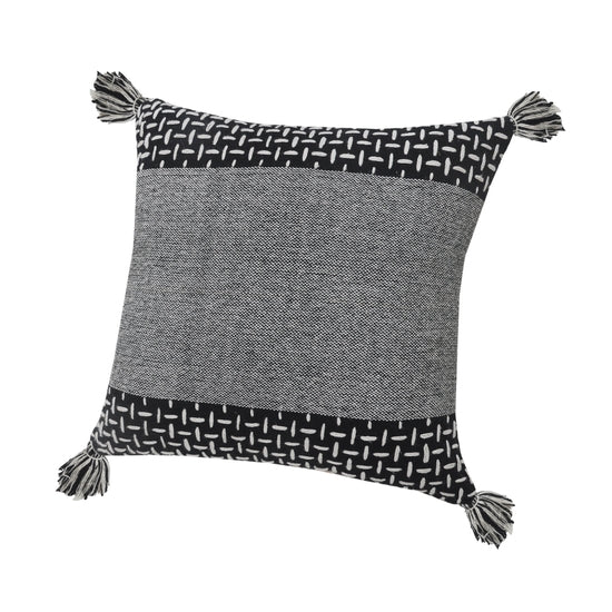 Interwoven Dash Geometric Throw Pillow with Tassels