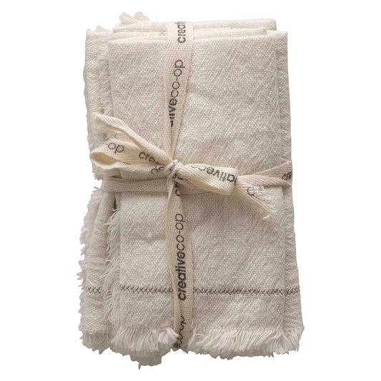 Square Woven Cotton Napkins- Set of 4