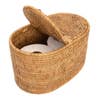 Oval Rattan Double Tissue Roll Holder