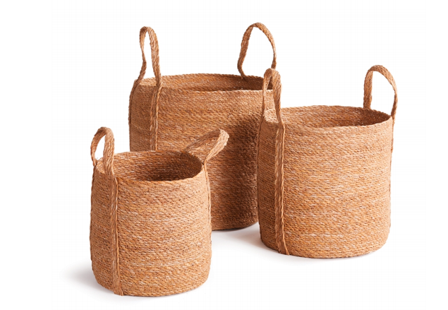 Seagrass Round Baskets With Long Handles