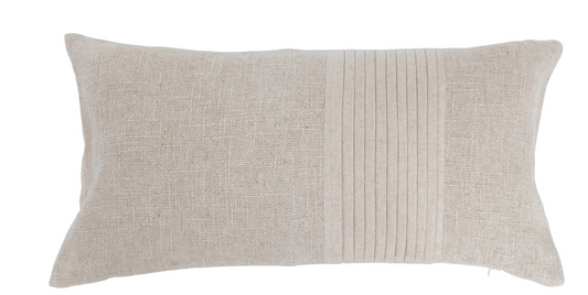 Linen Blend Pleated Lumbar Pillow