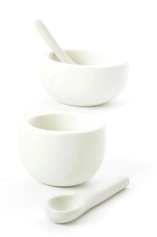 NEW!!!SET OF 2 White Soapstone Salt Cups and Spoons